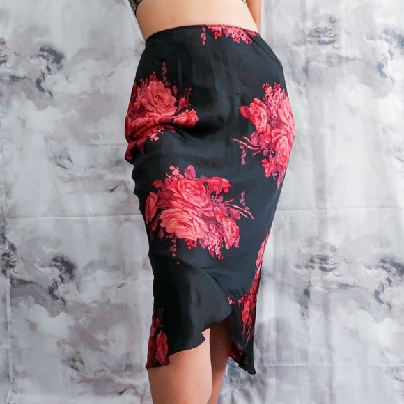 100% Silk Midi Skirt - Picture 1 of 4